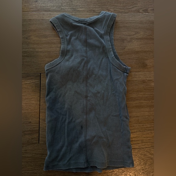 Zara Ribbed Racerback Gray Tank - Picture 2 of 3